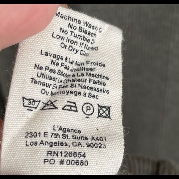 L'AGENCE Aurora Heathered Olive Henley Dress - Picture 9 of 11